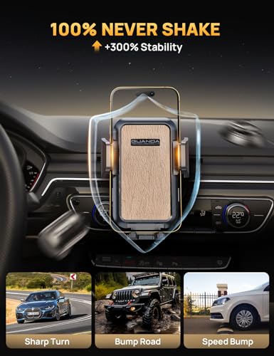 Slot Phone Mount, Military-Grade Stable Car Phone Holder [Thick Cases Friendly], 360° Adjustable Universal Phone Mount for for Cars Fit for iPhone 17 16 15 Samsung All Phones-2026 Upgraded - color: Gold
