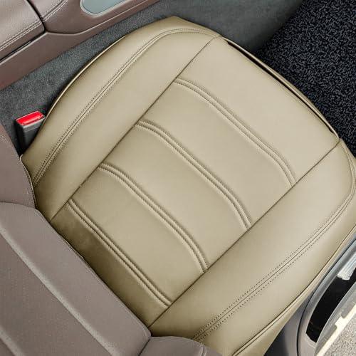 2 Pack Faux Leather Front Car Seat Covers Bottom Seat Cushion Covers, Anti-Slip Full Wrap Protection with Storage Pocket, Heavy Duty Universal Fit for Most Vehicles, Sedan, Truck, SUV - color: Brown, size: 2 Pack
