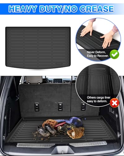 Cargo Liner for Chevy Suburban & GMC Yukon XL 2021-2025 2026, All Weather Cargo Mat for Suburban Accessories, Behind The 3rd Row Seats Trunk Mat, Heavy Duty Car Mats, Car Accessories - size: 5)chevy Suburban & Gmc Yukon XL 2021-2026
