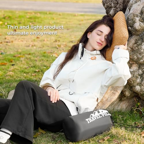 Travel Pillow Memory Foam Pillows, Camping Pillow-Compressible Medium Firm, Breathable Cover, Ideal Backpacking Hiking, Bed Pillows, Airplane and Car (Apricot Yellow, S) - color: Apricot Yellow, size: S-15.7*9.8in