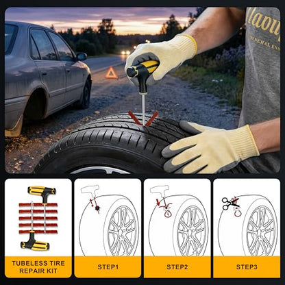 6000A Jump Starter with Air Compressor, 150PSI Dual Cylinder Tire Inflator & PD 65W Fast Charge, 12V Portable Car Battery Booster for All Gas/10L Diesel Trucks, Jumper Cables & Emergency Kit Included