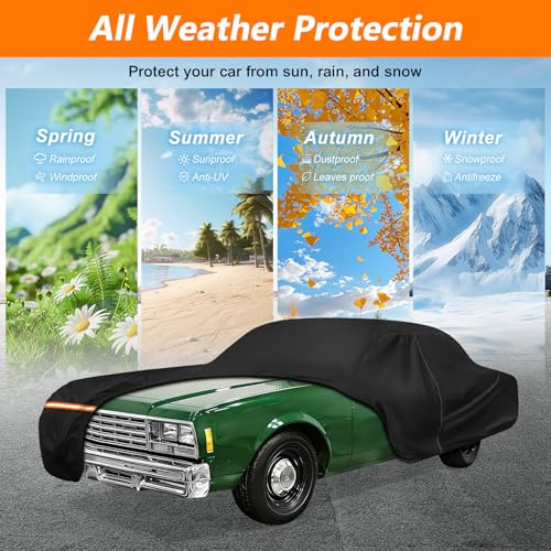 Car Cover Custom for Chevy Impala 1977-1985 2/4 Door, Waterproof 420D Oxford Cloth and Cotton Cover Outdoor Full Car Covers with Zipper Windproof Heavy Duty All Weather Protection - size: for Chevy Impala 1977-1985