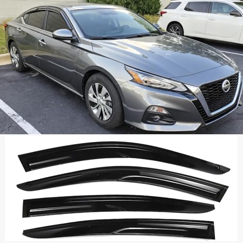 Outside Window Visors Rain Guards for Nissan Altima 2019-2024 Window Wind Deflectors Vent Visor Sun Shades 4pc Dark Smoke - size: For Altima 19-24
