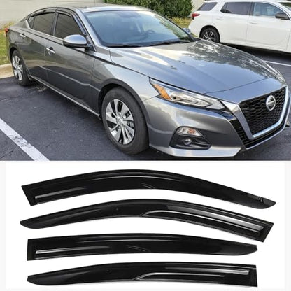Outside Window Visors Rain Guards for Nissan Altima 2019-2024 Window Wind Deflectors Vent Visor Sun Shades 4pc Dark Smoke - size: For Altima 19-24
