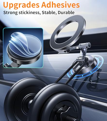 kaistyle for Magsafe Car Mount【Tri-fold & All Metal】Magnetic Phone Holder for Car Phone Holder Mount Dashboard Cell Phone Holders for Your Car Accessories for Women Men for iPhone 17 Pro Max 16 15 14