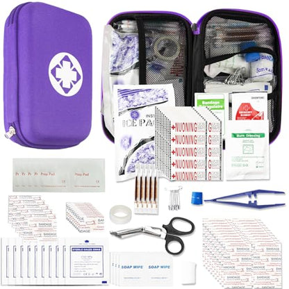 Car-Home Survival First-Aid Kit Emergency-Kit - Purple 273Piece Equipment Travel Supplies First Aid Set Home Essentials Camping Hiking YIDERBO - style: Purple-273Pcs