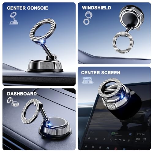Qifutan for MagSafe Car Phone Holder Mount Phone Mount for Car Windshield Dashboard Air Vent Universal Hands Free Automobile Cell Phone Holder Fit for iPhone Smartphone Camera Mounts - style: Dash-E