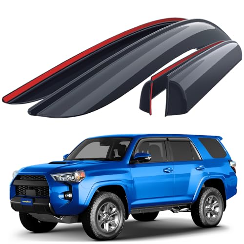 Goodyear Shatterproof Side Window Deflectors for Toyota 4Runner 2010-2024, Tape-on Rain Guards, Window Visors for Cars, Vent Deflector, Vent Visor, Car Accessories, 4 pcs. - GY003200LP - color: For 4Runner 10-24