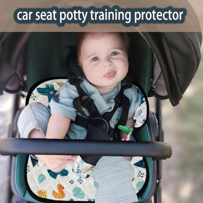 Gulissa 2 Pack Piddle Pad - Potty Training Car Seat Protector, Waterproof Car Seat Cover for Car Seats & Strollers, Non-Slip, Leak-Proof & Washable Fits All Seats for Ages 6 Months to 4 Years (Blue) - color: Dinosaur