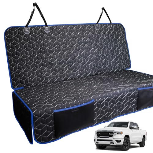 Meginc Back Seat Cover for Dogs, Washable Bench Seat Covers for Trucks,Dog Car Seat Covers for Ford f150/Ram1500/Nissan Frontier/Toyota Tacoma/GMC Canyon/Silverado (Blue) - color: Bench-Blue