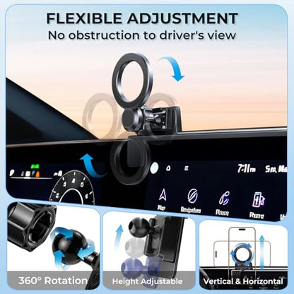 Car Phone Holder for KIA NIRO/EV/Hybrid 2026 2025 2024 2023 (Only for 8/10.25-Inch Screen) 360° Rotation Magnetic Cell Phone Mount, Compatible with Magsafe, Does Not Affect Air Vent - style: Fit for 2023-2026 Niro/EV/Hybrid, 8/10.25-Inch