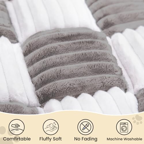 Backseat Pet Bed Mat,Dog Bed for Car,Dog Seat Cover for Car Back Seat, Non-Slip Travel Pet Mat, Fit for Backseat Extenders and Seat Covers (Light Gray&White) - color: Black