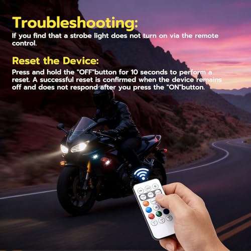 Mcbazel 4 Pcs Wireless Rechargeable Magnetic LED Strobe Lights, 8-Colors USB Waterproof Anti-Collision LED Car Flashing Warning Light with Remote Control for Cars, RC Cars, Bikes, Motorcycles