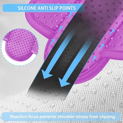 ZINZ 2-Pack Universal Shoulder Pad with Ultra Thick Cushion for Bag Luggage Bag Crossbody, Plus Long & Anti-Slip & Breathable,Purple - color: Purple