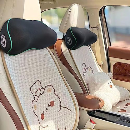 Really Soft Car Headrest Pillow, Car Pillow for Driving with Adjustable Strap, 100% Memory Foam Neck Pillow, Breathable Removable Cover & Ergonomic Design - Travel Car Neck Pillow(Lightblue Side Rope) - color: Blue