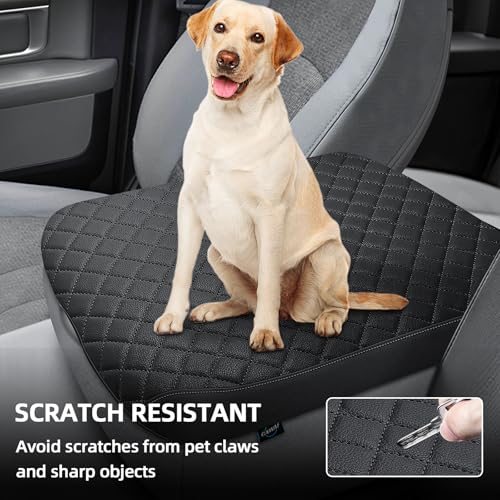Center Console Cover Fit for 2002-2012 Ram 1500 2500 3500 Jump Seat Console, Comfortable Armrest Cover Protector Customized Car Accessories, Middle Console Cover - style: B: Jump Seat Console 2002-2012 Ram Black Leather