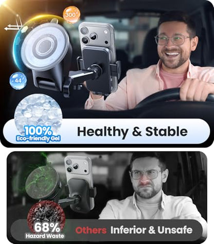 VICSEED 2026 Upgraded Car Phone Mount [98+LBS Strongest Suction] 360° Adjustable Phone Holders for Your Car Dashboard Windshield Vent, Universal for iPhone & Android Large Phones - color: Woden