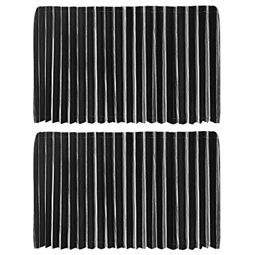 Ovege Car Window Shade - Side Window Sun Shade Curtain, Pleated Silky UV Protection Privacy, Baby Suction Magnetic (Black-Opaque, Back Seat 2pcs) - color: Black-Opaque, size: Back Seat 2pcs