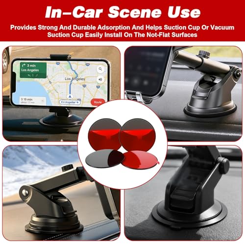 4 PCS Dashboard Pad for Suction Phone Mount, 3.23" Ultra Sticky Heat-Resistant Replacement Disc for Car Dashboard, Universal Car Dashboards Phone Holder