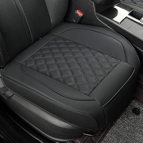 1 Pack Leather Front Car Seat Covers,Bottom Seat Covers for Cars,Driver Car Seat Cover,Luxury Seat Protectors,Waterproof,Anti-Slip,Full Wrap,for Most Vehicles,Sedan,Truck,SUV(Black) - color: Diamond Black, size: 1 PC