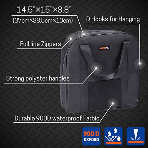 15 Inch Jumper Cable Bag, Heavy Duty Cable Storage Bag, Water Resistant Cable Organizer Bag for Jumper Cable, EV Charging Cables, Cords and Hoses (15 Inch Black) - size: 15 Inch Black