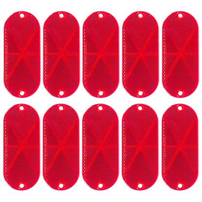 10 Pack 4.5 Inch Red Screw on Reflectors, DOT SAE Approval Road Safety Fence Gate Posts Rear Reflectors for Mailboxes Driveway Trailer Caravan Tunnels Truck Tractor Boat Lorry Motorcycle