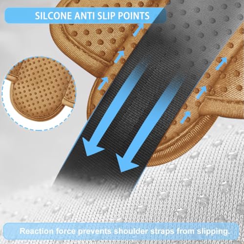ZINZ 2-Pack Universal Shoulder Pad with Ultra Thick Cushion for Bag Luggage Bag Crossbody, Plus Long & Anti-Slip & Breathable,Khaki - color: Khaki
