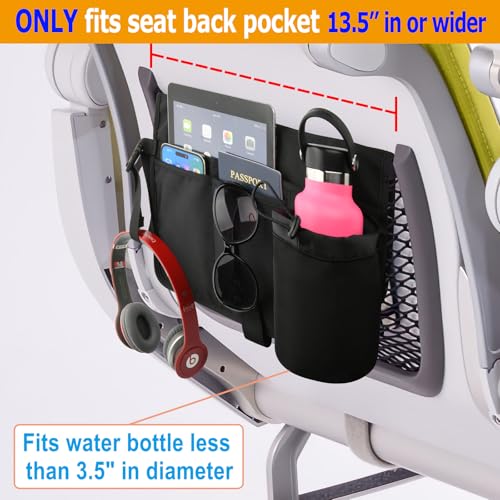 Cosmos Airplane Seatback Organizer Flight Travel Essentials Seat Back Storage Bag Airline Seat Hanging Pockets for Tablet, Magazines, Phone and Water Bottle | Keep Personal Items Clean & Organized