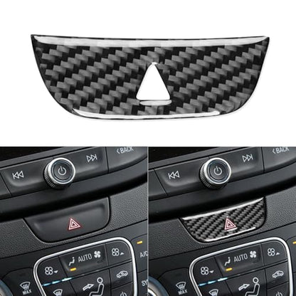 Black Carbon Fiber Compatible with Chevrolet Malibu 2016-2025 2017 2018 2019 2020 2021 2022 2023 2024 Accessories Car Hazard Warning Flasher Light Switch Cover Interior Trim Decal - color: Dash Warning Light Button