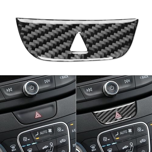 Black Carbon Fiber Compatible with Chevrolet Malibu 2016-2025 2017 2018 2019 2020 2021 2022 2023 2024 Accessories Car Hazard Warning Flasher Light Switch Cover Interior Trim Decal - color: Dash Warning Light Button
