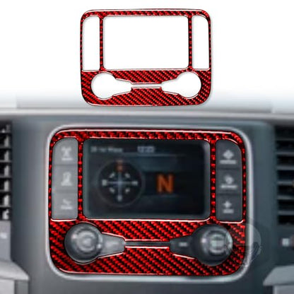 Red Carbon Fiber Color Center Dash Radio Audio Control Panel Cover Navigation Frame Trim Compatible with Dodge Ram 1500/2500/3500 2013 2014 2015 2016 2017 2018, Style B - color: Red 18