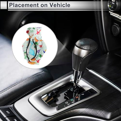1 Pc Universal Gear Shift Knob Cover Automotive Manual Stick Shifting Handle Protector Dinosaur Hoodie Style Purple,Blue,Orange,Pink Polyester
