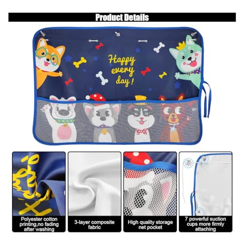 Car Window Shade for Baby, Blackout Car Window Curtain with Storage Pockets & 7 Suction Cups, Cartoon Pattern Cars Side Window Sun Shade Cover for Sun/Heat/UV Rays Protection (Blue-Cute Dogs) - color: Blue-Cute Dogs