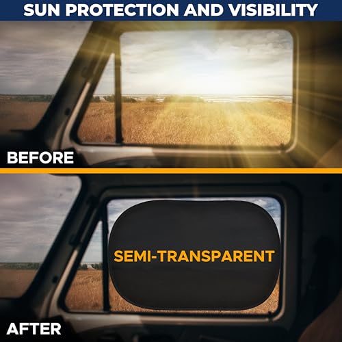 EcoNour Car Window Shade for Baby (4 Pack) | Cling Sun Shade for SUV, Van, RV, Bus & Pickup Truck | Sun Protection for Car Side Window | Sun Blocker Shade for Baby | X-Large 25" x 16" - size: X-large - 4 Pack