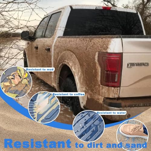All Weather Floor Mat for 2014-2018 Chevy Silverado/GMC Sierra 1500 Crew Cab, 2015-2019 SLV/SRA 2500 3500 HD,TPE Car Mat Full Set 1st & 2nd Row All Weather Anti-Slip Waterproof Odorless - size: Chevy, style: 14-18 Chevy Silverado