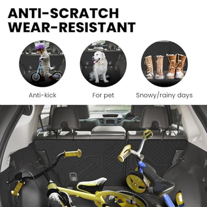 LASFIT Rear Seat Back Protector for Honda CRV 2012-2016, All Weather TPE Pet Friendly Custom Fit CR-V Second Row Back Seat Cover Backseat Mat Liner Accessories, Black - style: 2）For Honda CR-V | 2012-2016 | Seat Back Protector