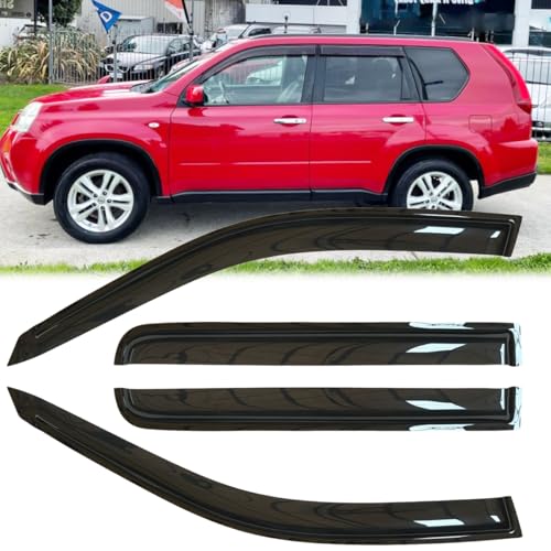 4pcs Original Shatterproof Rainproof Side Window Wind Deflectors for X-Trail 2007-2013 Euro,Rain Guards,Nice Looking Window Visors for Cars,Vent Deflector NI35 - size: for X-Trail 2007-2013