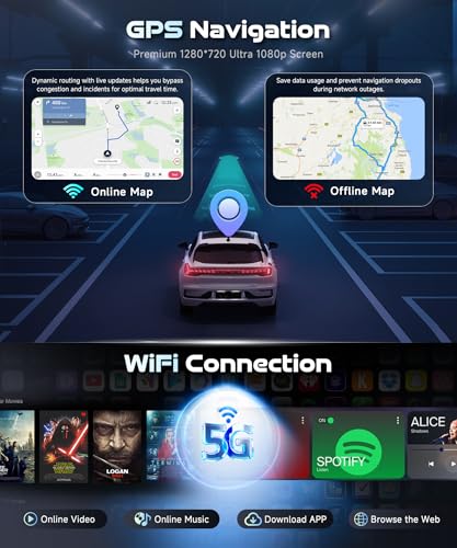 Android 15/4+64G Car Radio Double Din Car Radio with Wireless Carplay&Android Auto,7 inch 1280*720P IPS TouchScreen Car Audio Receivers with WiFi GPS EQ BT5.0 FM/RDS Radio Mirror Link AHD Rear Camera - style: style 2