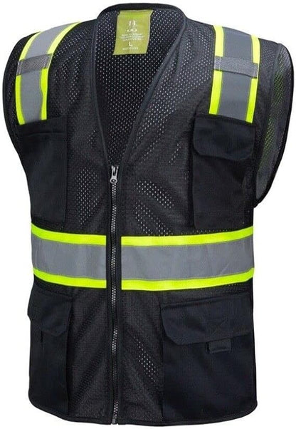 California Tools Two Tones Safety Vest, With Multi-Pockets Tool - size: Large