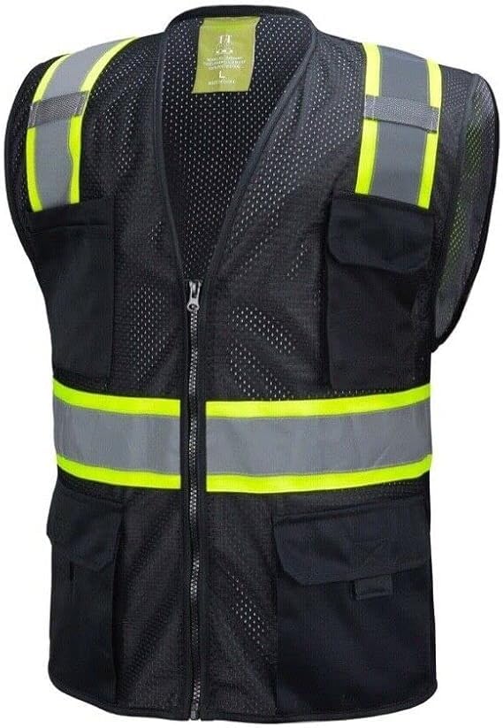 California Tools Two Tones Safety Vest, With Multi-Pockets Tool - size: Medium