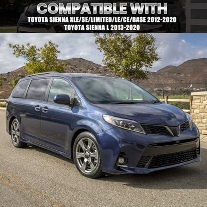 Compatible with 2012-2020 Toyota Sienna Right Side Mirror Cover Cap, Blue Passenger Side Clip-on Mirror Cap Replacement Without Turn Signal Light Replaces for 87915-08021-J0 - color: Right Blue