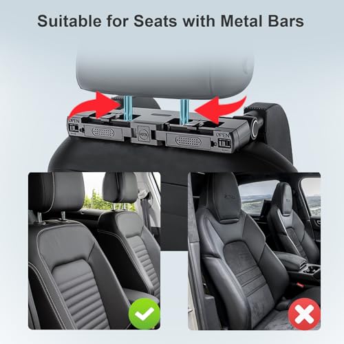 Car Headrest Pillow,Head, Neck Support Pillow,U Shaped Car Sleeping Pillow,180° Adjustable,Improve Head and Neck Posture and Adjust Sleep Position,Suitable for Kids and Adults (Black) - color: Black