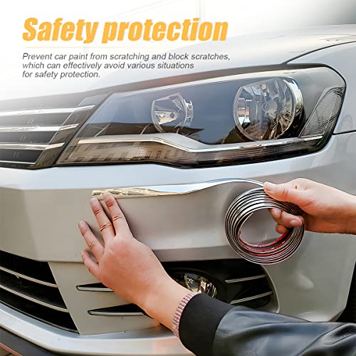 Car Side Trim Molding, 16.5ft Chrome Trim for Vehicles, Scratch-Proof (18mm, Silver) - color: Silver, size: 18 mm