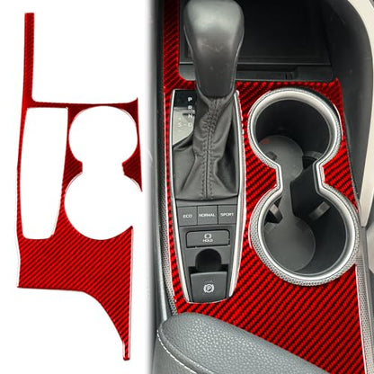 Durable Real Carbon Fiber Compatible with Toyota Camry 2018-2024 Accessories Car Gear Shift Control Anti-Scratch Panel Cover Interior Trim Sticker Decal Red - color: Gear Shift Panel