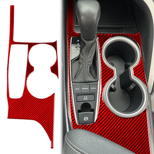Durable Real Carbon Fiber Compatible with Toyota Camry 2018-2024 Accessories Car Gear Shift Control Anti-Scratch Panel Cover Interior Trim Sticker Decal Red - color: Gear Shift Panel