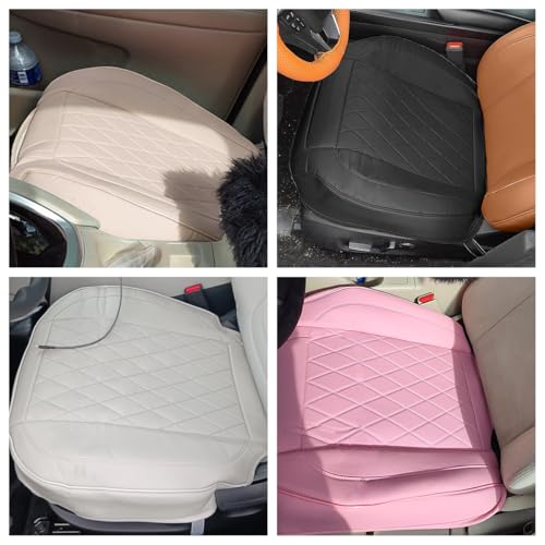 Front Bottom Seat Cover for Cars, 2-Pack Luxury Faux Leather Car Bottom Seat Cover Auto Seat Cushion, Anti-Slip, Waterproof, Universal Fit, Black - color: Front Seats - Black