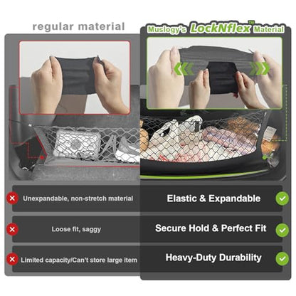 Muslogy Truck Bed Cargo Net Trunk Netting Compatible with 2015-2020 Chevy Suburban | GMC Yukon XL Accessories, Pickup Cargo Organizer SUV Sedan Storage Net w/Heavy Duty Carabiners - style: 2015-2020 Suburban & Yukon XL