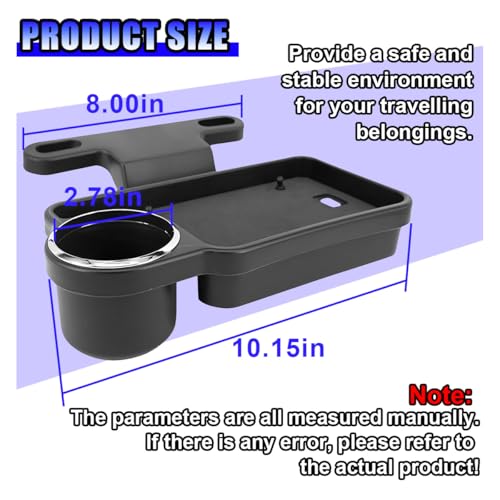 Car Cup Holder Tray, Foldable Car Backseat Organizer Food Tray for Eating, Multifunctional Detachable Headrest Drink Trays Desk for Most Vehicles Road Trips