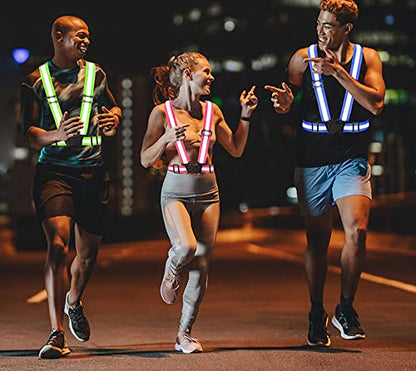 High Visibility Reflective Vest Safety Vest Running Reflective Gear Adjustable Reflective Vest for Walking,Jogging,Hiking,Night Cycling - color: Pink