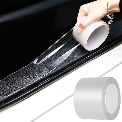 MYFAMIREA Anti-Scratch Anti-Collision Adhesive Strip Car Door Edge Guard Protector Strip Car Door Scuff Plate Protectors Transparent Invisible Tape for Rear Bumper/Door(66Ft x 2.8In) - color: Transparent, size: 66Ft x 2.8In